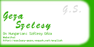geza szelesy business card